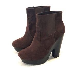 Brown Bamboo platform booties